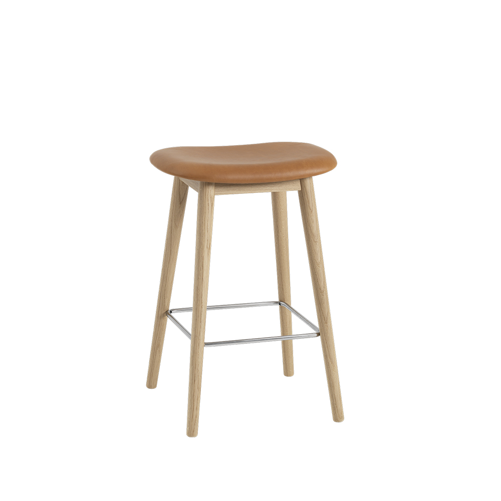 Fiber counter stool barpall 65 cm, Cognac-oak