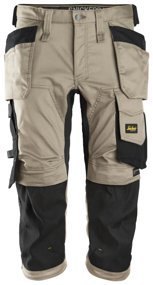 Snickers Workwear AllroundWork 6142 Piratbyxa med strech, khaki/svart 54