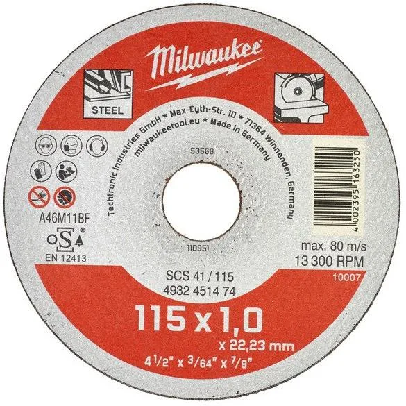 Milwaukee SCS 41 Contractor Kapskiva 125x1 mm